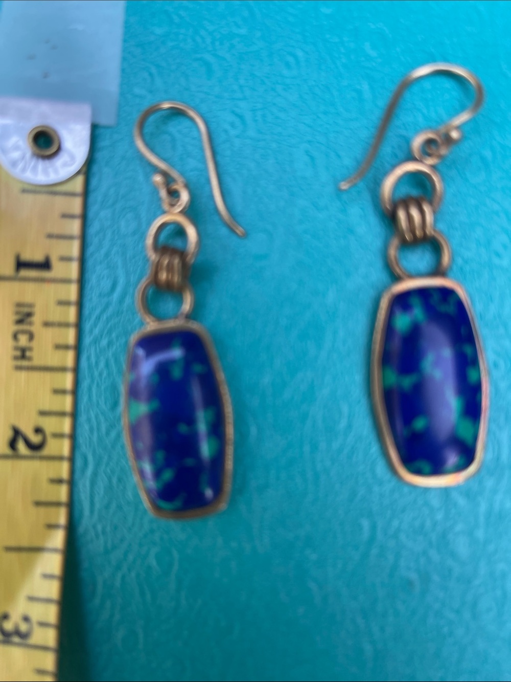 Studio Barse Blue and Teal Dangle Earrings - Picture 3 of 3